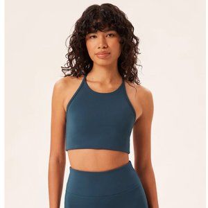 Girlfriend Collective Colette Halter Bra in Lago